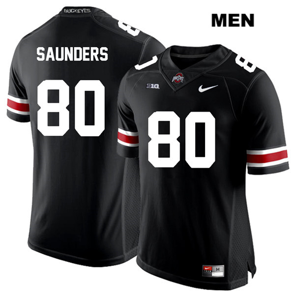 Ohio State Buckeyes Men's C.J. Saunders #80 White Number Black Authentic Nike College NCAA Stitched Football Jersey ZL19B48FZ